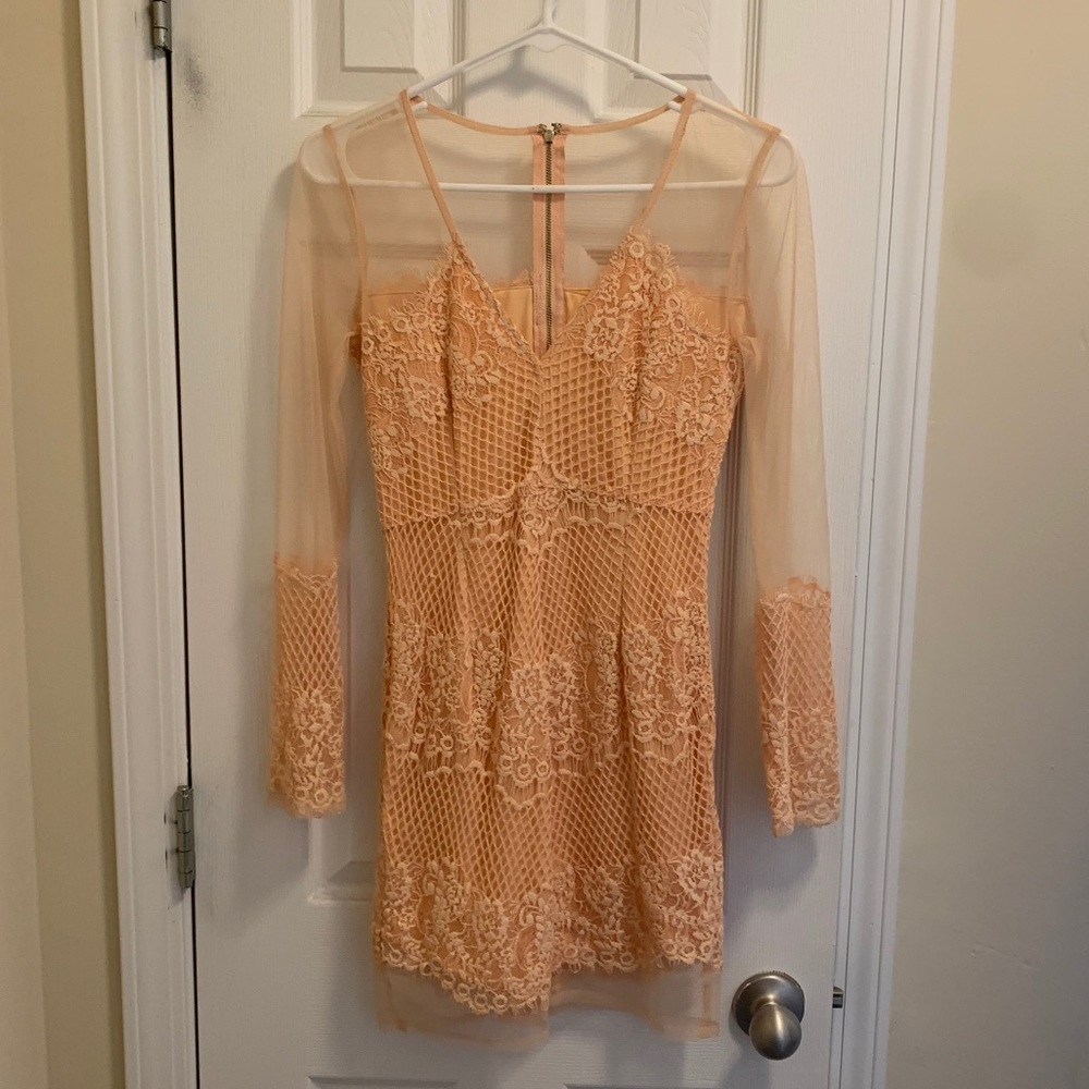 Light peach lace dress